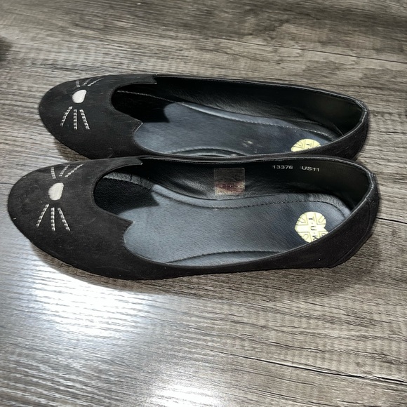 TUK SophistiKitty Cat Ballet Flats Black Punk US 11 UK 9 - Picture 5 of 7